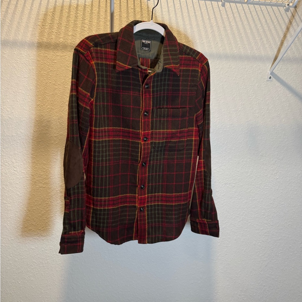 Todd Snyder Guide Shirt/Jacket in Brown & Red Glen Plaid